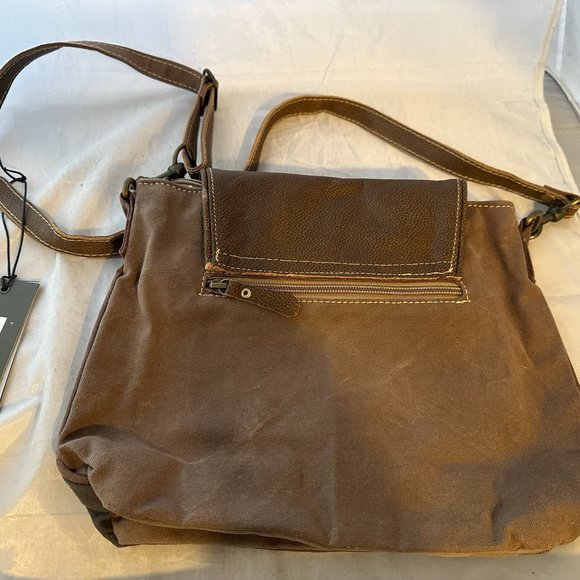 Myra Bags  Flap-Over Upcycled Canvas Shoulder Bag S-0769    NEW With Tags - Picture 4 of 4